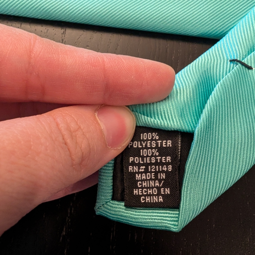 JF J.Ferrar Turquoise Men's Tie - Picture 6 of 8